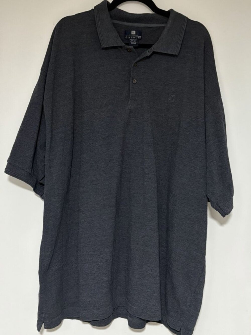 Givenchy Activewear Men’s 100% Cotton Charcoal Gray Polo Shirt Size 3XL